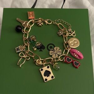 Kate Spade Gold Charm Bracelet with Multicolor Accents